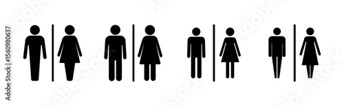 Toilet icon set. restrooms icon vector. bathroom sign. wc, lavatory