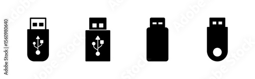 Usb icon set. Flash disk icon vector