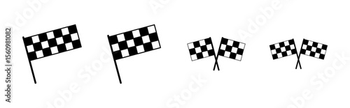 Racing flag icon set. race flag icon.Checkered racing flag icon