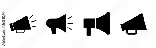 Megaphone icon set. Loudspeaker icon vector.