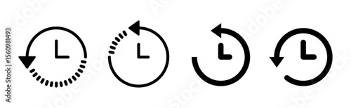 History icon set. recent event history