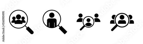 Hiring icon set. Search job vacancy icon. Human resources concept. Recruitment