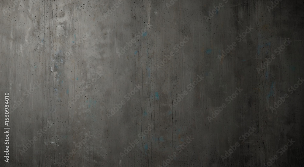 Obraz premium Distressed dark gray concrete wall exhibiting aged textures and subtle blue hues for unique backgrounds.