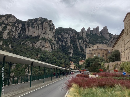 Montserrat Monastery Against Dramatic Mountain Peaks, Spain