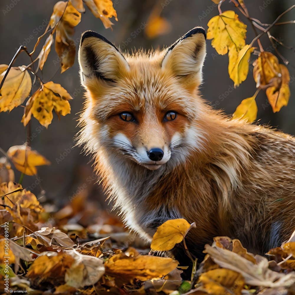 Fototapeta premium red fox in autumn