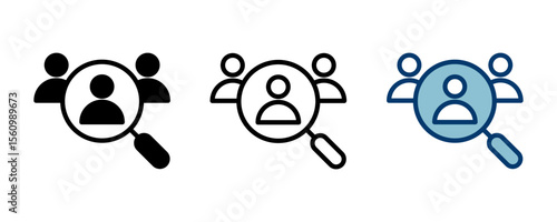 Hiring icon vector isolated on white background. Human resources concept. Recruitment. Search job vacancy icon. Hire. Find people icon