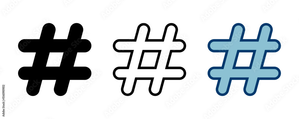 Fototapeta premium Hashtag icon vector isolated on white background. hashtag vector icon