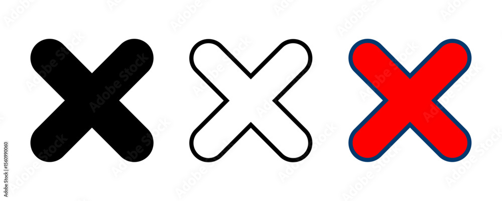 Fototapeta premium Close icon vector isolated on white background. Delete icon. remove, cancel, exit symbol