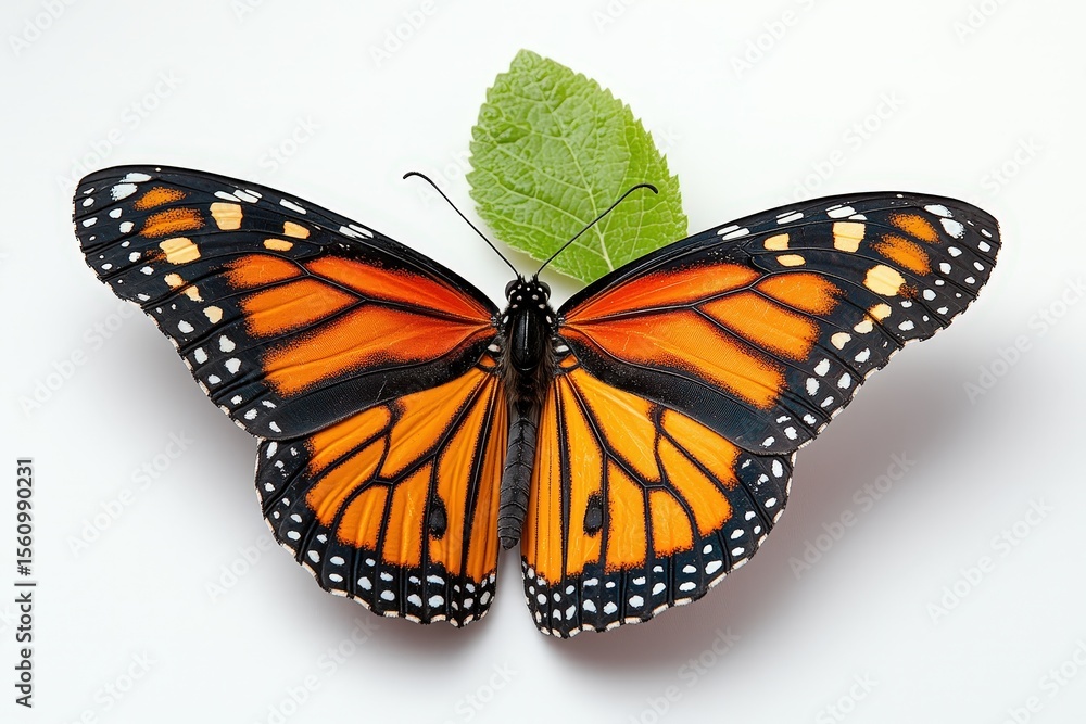 Fototapeta premium Monarch Butterfly on Leaf