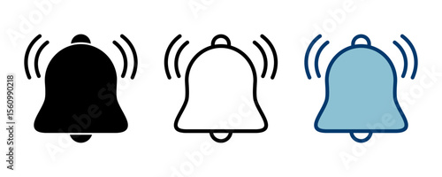 Bell Icon vector isolated on white background. Notification symbol. Bell vector icon