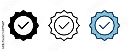 Approved icon vector isolated on white background. Certified Medal Icon vector. check mark