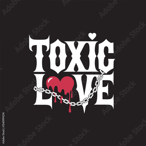 Toxic Love – Gothic Chain & Bloody Heart Logo Design