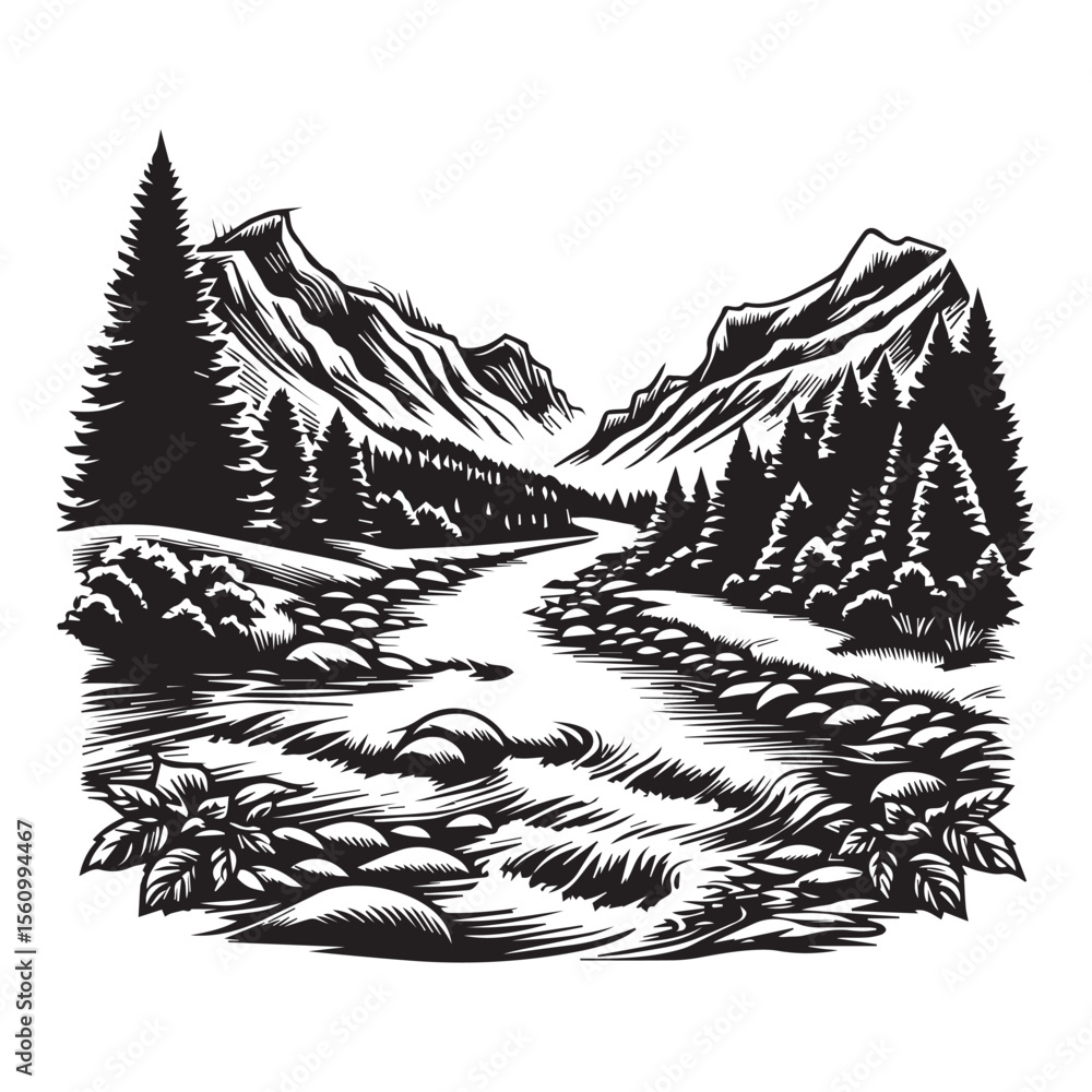 Obraz premium editable river vector