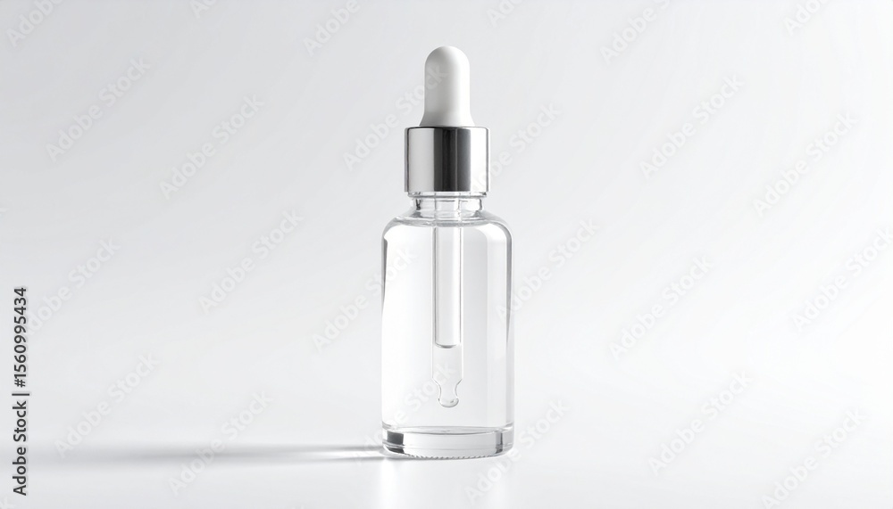 Elegant Glass Dropper Bottle with Silver Accents Elegant Glass Dropper Bottle with Silver Accents