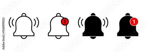 Bell icon vector. Notification sign and symbol for web site design