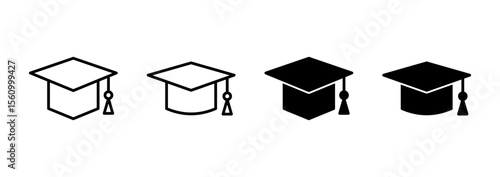 Education icon vector. Graduation cap sign and symbol. Graduate. Students cap