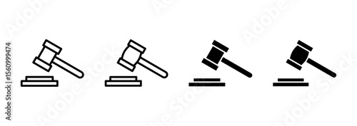 Gavel icon vector. judge gavel sign and symbol. law icon. auction hammer