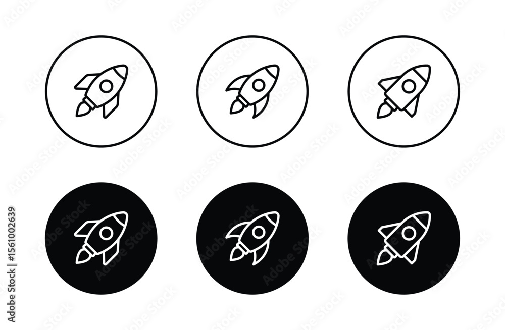 Fototapeta premium Rocket icon. Rocket launched icon vector.