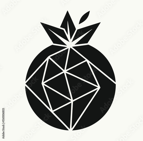 Modern geometric pineapple logo design featuring a stylized crown and abstract internal structure on a light background