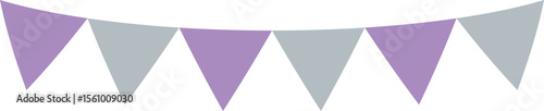 Triangle flag garland 2 colors - purple-gray