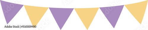 Triangle flag garland 2 colors - purple-yellow