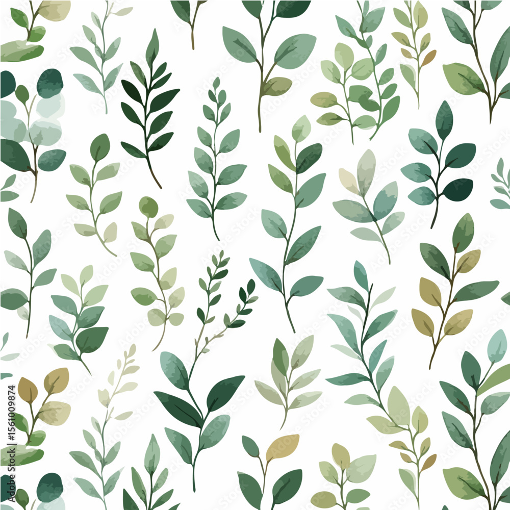 Fototapeta premium Plant leaves and flower textures, exquisite vector floral patterns.