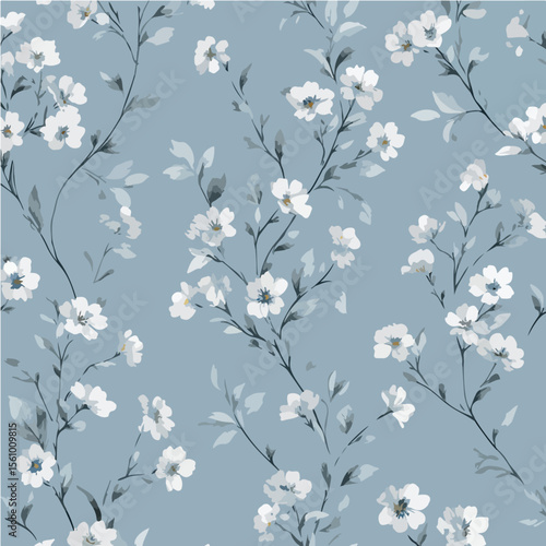 Plant leaves and flower textures, exquisite vector floral patterns.