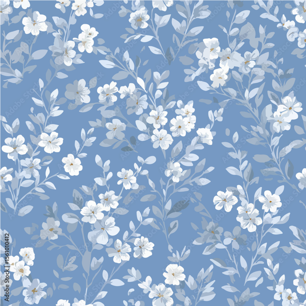 Fototapeta premium Plant leaves and flower textures, exquisite vector floral patterns.