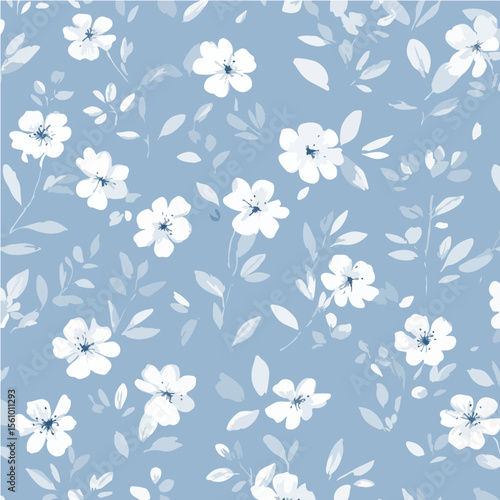 Plant leaves and flower textures, exquisite vector floral patterns.