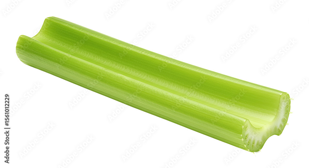 Fresh green celery stalk isolated on a black background in a close up shot Fresh green celery stalk isolated on a black background in a close up shot