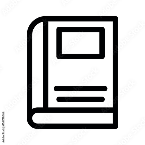 Book line icon. Simple vector symbol used for school, travel, or education themes. Clean linear design, Thin stroke design, isolated on white.