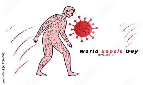 World Sepsis Day. Sepsis Concept Design Background.