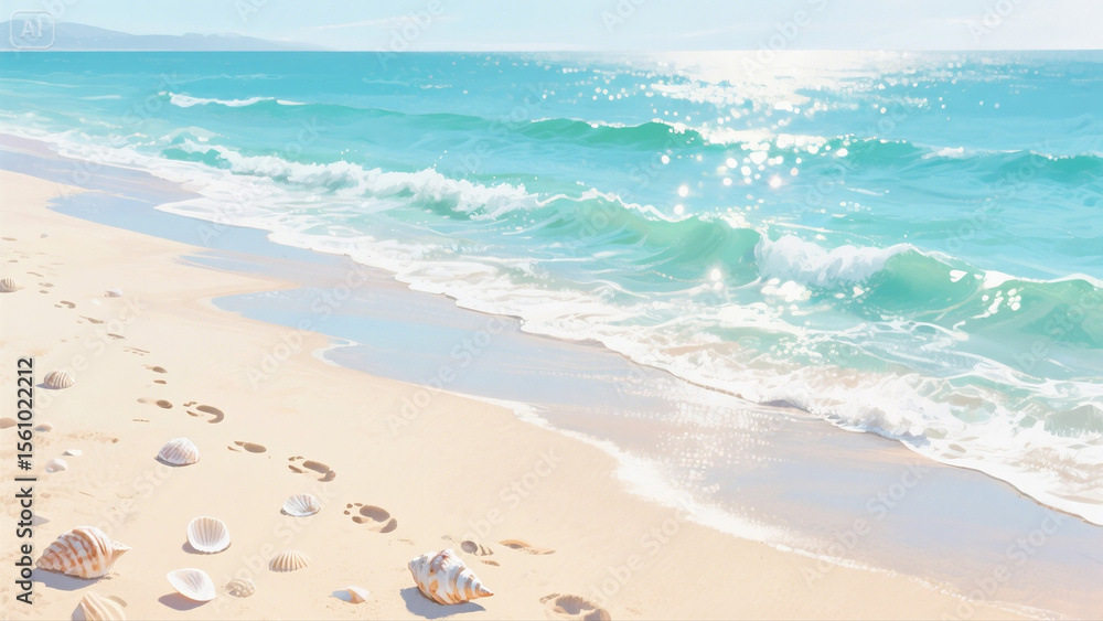 Obraz premium Peaceful afternoon on the beach in summer