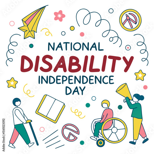 NATIONAL DISABILITY INDEPENDENCE DAY vector illustration