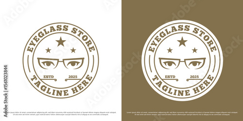 Eyeglass store logo design illustration vector. Health glasses silhouette. Simple minimal eye clinic icon symbol vector.