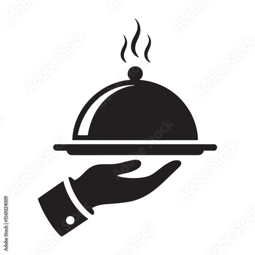 Elegant Service Exquisite Dining Experience Symbolizing Culinary Excellence and Hospitality Featuring a Cloche Held by a Formally Dressed Hand