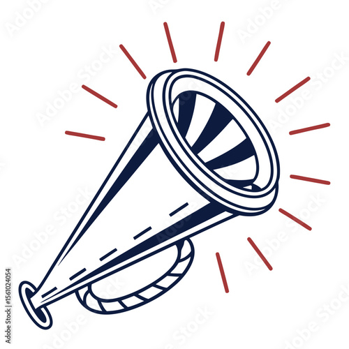 Megaphone announcement sound waves bullhorn noise