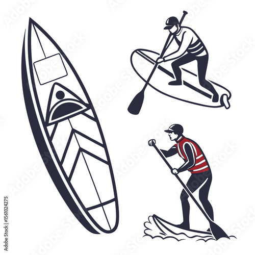 Paddleboarders and board stand up paddleboarding water sports