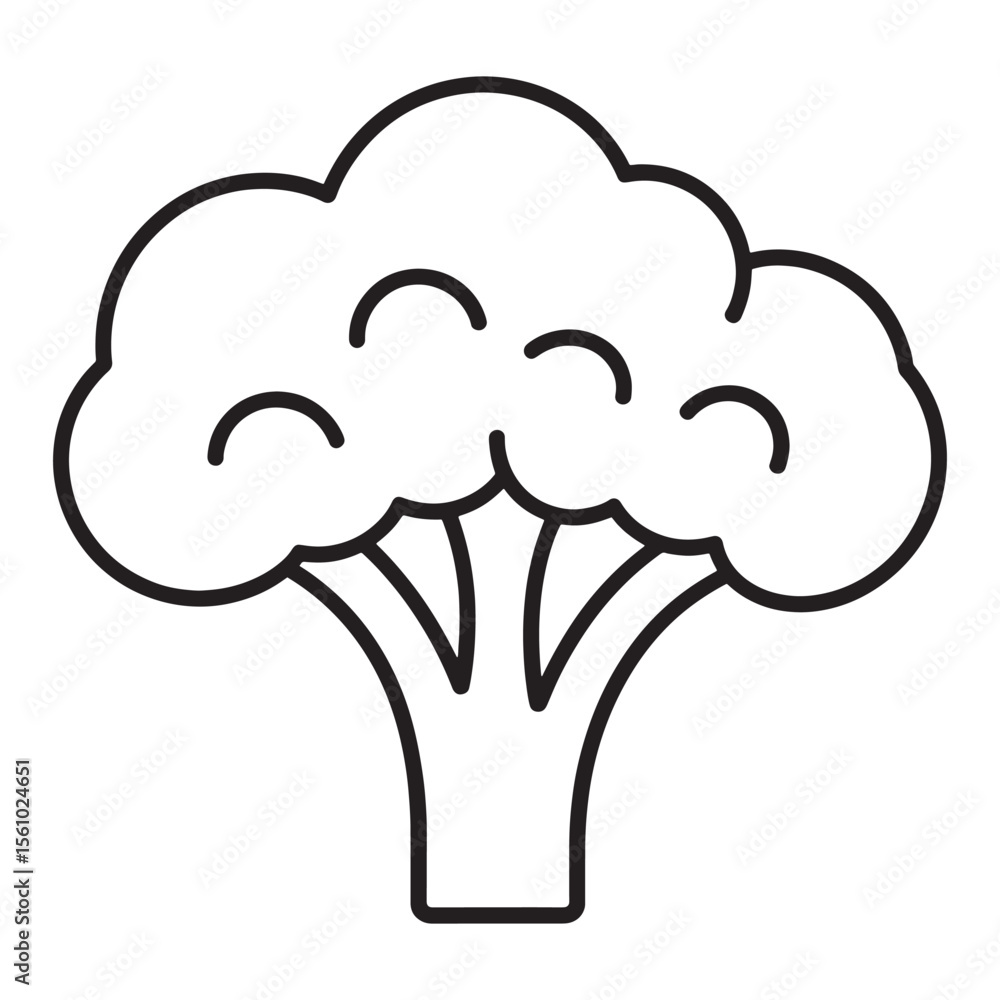Simple Broccoli Outline Vector Illustration A Nutritious Vegetable Choice for Healthy Food Designs and Vegetarian Themed Projects Black and White Simple Broccoli Outline Vector Illustration A Nutritious Vegetable Choice for Healthy Food Designs and Vegetarian Themed Projects Black and White