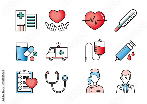 Cartoon medical doctor service icon