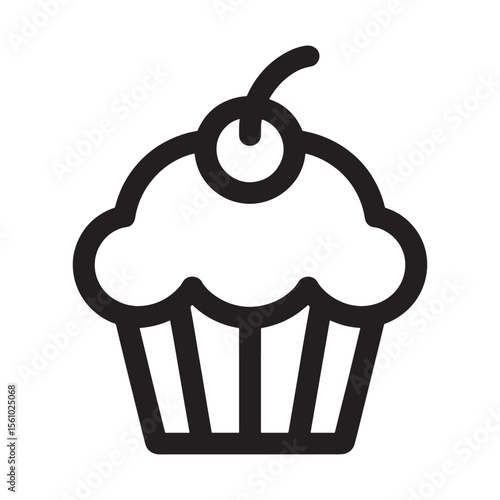 Delicious Cupcake Icon A Sweet Treat Symbol for Baking and Celebration of Desserts and Scrumptious Flavors