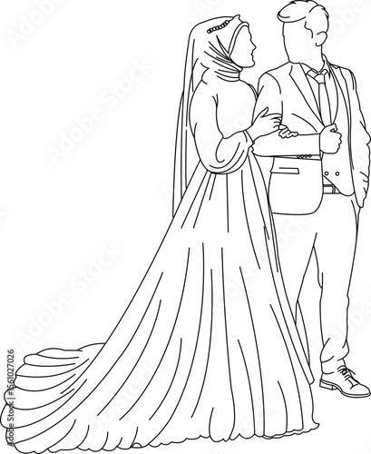 sketch of a bride