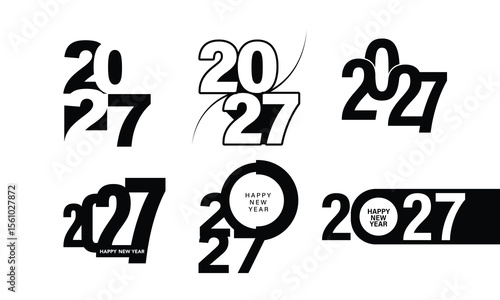 2027 Happy New Year Background Design. Greeting Card, Banner, Poster. Vector Illustration.