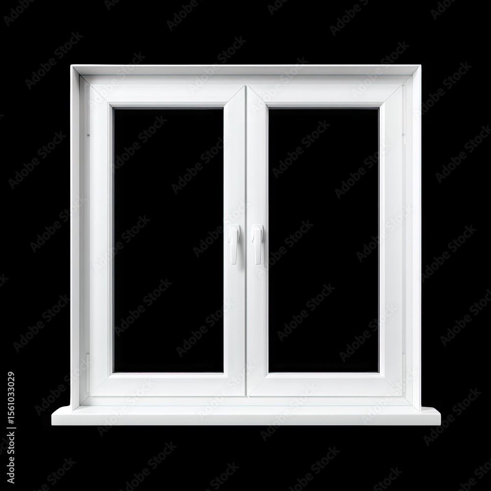 Clean and Modern White Window Frame with Vertical Panes for Residential and Commercial Interiors Clean and Modern White Window Frame with Vertical Panes for Residential and Commercial Interiors