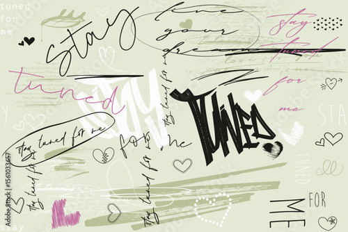 hand writing Love pattern, tees art, slogan art Tee, Hand drawing seamless graffiti pattern, t shirt graphics print vector design, Urban typography art for t- shirt.eps8