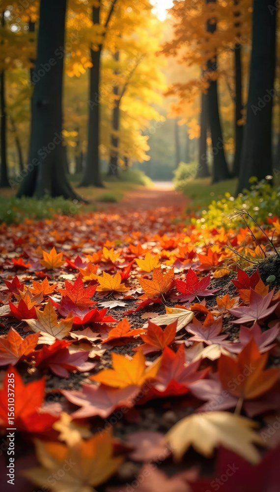 A carpet of vibrant autumn leaves in various shades of red, orange, yellow, and brown, scattered across a forest floor Perfect for fall, nature, and seasonal themes , beauty, fall, nature A carpet of vibrant autumn leaves in various shades of red, orange, yellow, and brown, scattered across a forest floor Perfect for fall, nature, and seasonal themes , beauty, fall, nature