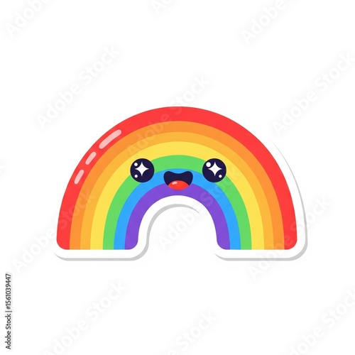 Smiling Rainbow Character Pixel Art Illustration