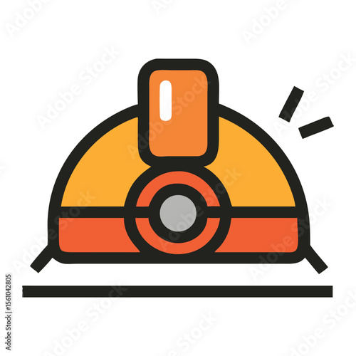 Brightly colored construction helmet with a light, symbolizing safety in a work environment