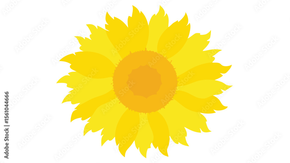 Fototapeta premium Beautiful bright sunflower illustration with transparent background for versatile design uses