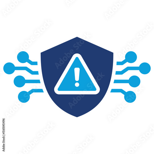 Cyber Threat Flat Blue Icon